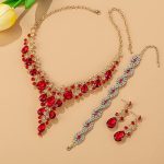 Paxuan Wedding Bridal Bridesmaid Austrian Crystal Rhinestone Jewelry Sets Statement Choker Necklace Drop Dangle Earrings Sets for Wedding Party Prom - Image 2